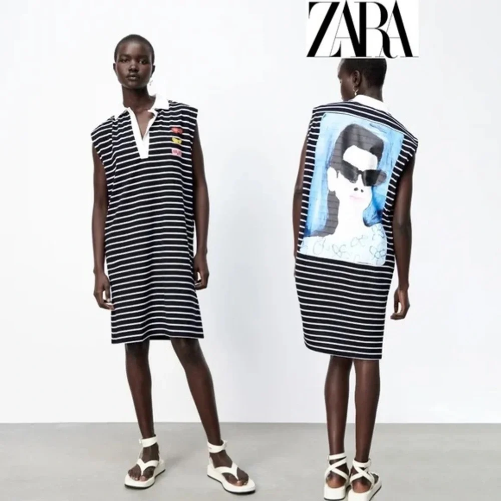 NWT ZARA NATACHA PASCHAL STRIPED DRESS POLO BLOGGERS FAV STRIPED LARGE Rugby